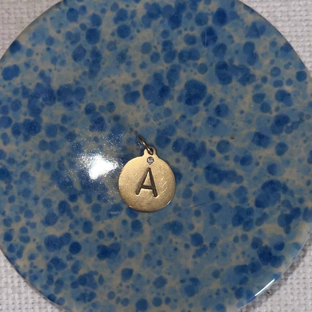Helen Ficalora 14k gold “A” charm with diamond